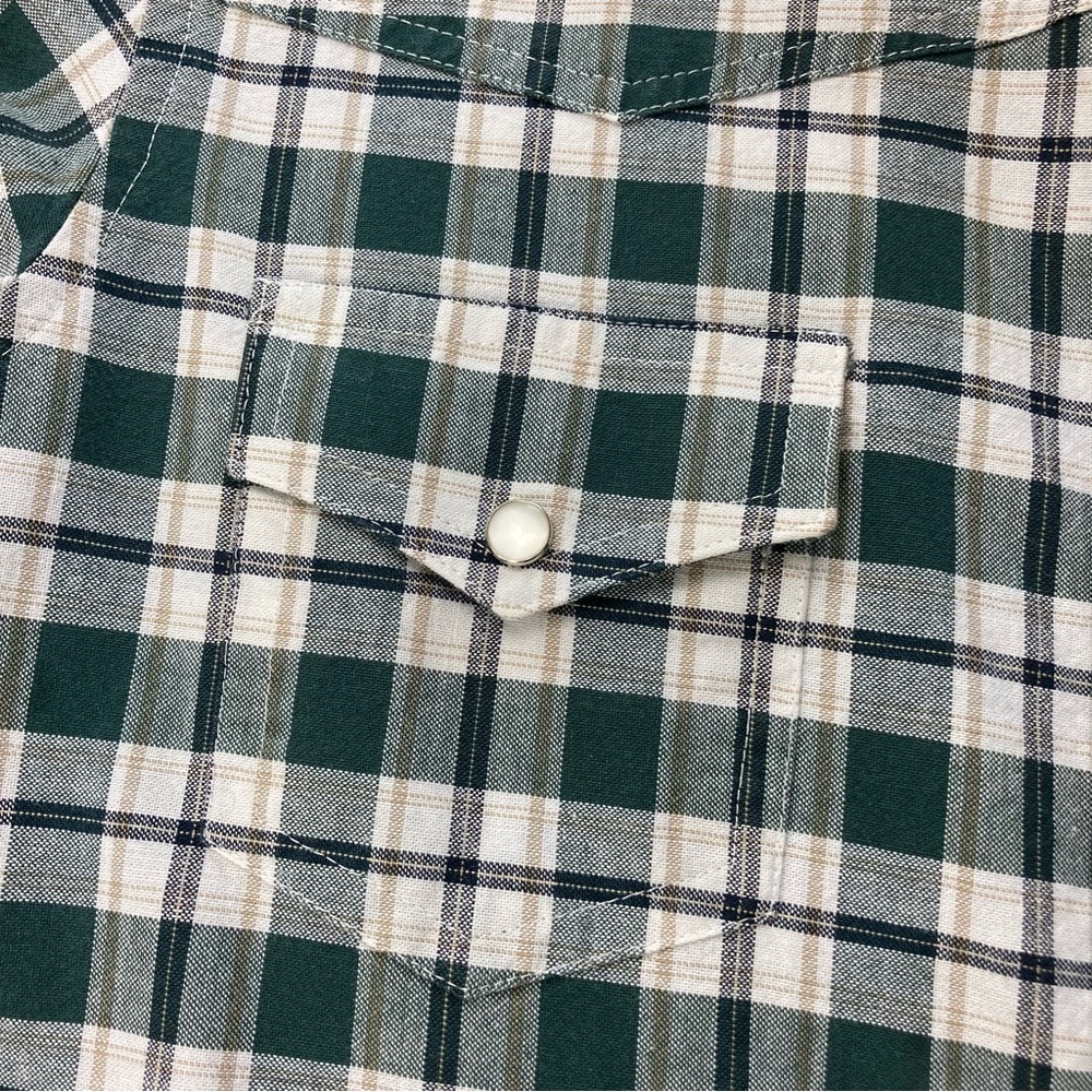 Vintage Rockies Forest Green Plaid Pearl Snap Western Shirt XL - Picture 8 of 14